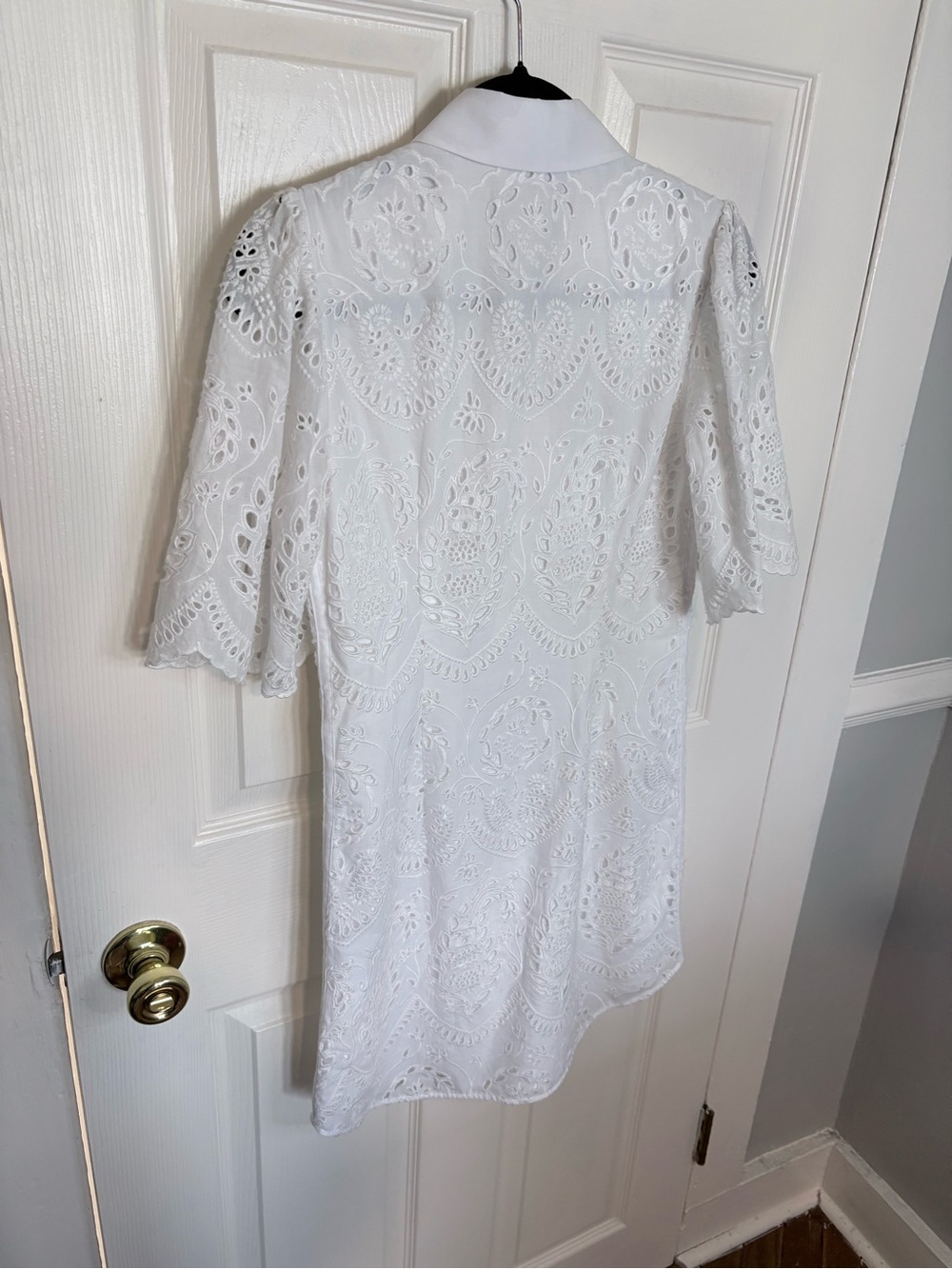 ALLSAINTS Cecee White Eyelet Mini Shirt Dress US 2 UK 6 EU 34 - Picture 9 of 12
